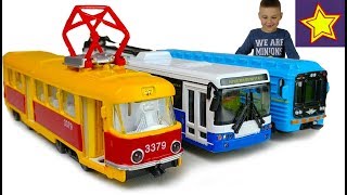 Машинки Трамвай Ситуация в городе Car toys for children