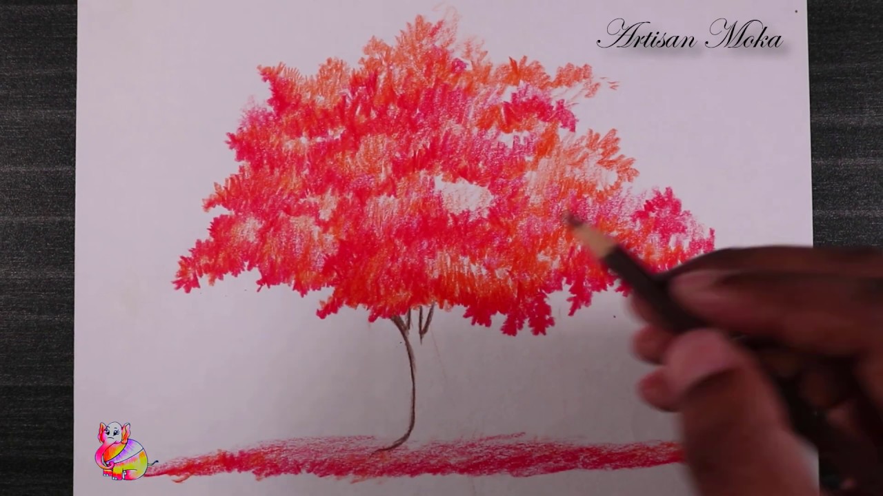 #Art205 | How To Draw A Autumn Tree Step By Step Easy | Autumn Tree ...