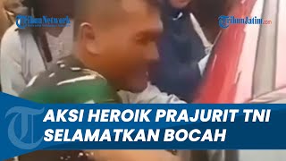 Bak Pahlawan! Begini Aksi Prajurit TNI Pecahkan Kaca Mobil Demi Selamatkan Bocah, Kini Banjir Pujian