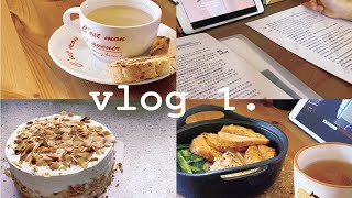 vlog 1. 日常学习记录｜一人食｜母亲节蛋糕｜宅在家的每一天