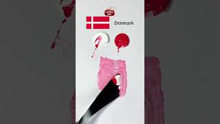 What color do mixed flag make Denmark 🇩🇰#colormixing #paintmixing #artshorts