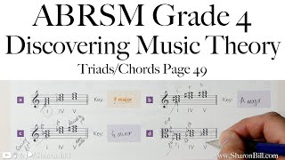 ABRSM Discovering Music Theory Grade 4 Triads/Chords Page 49 with Sharon Bill