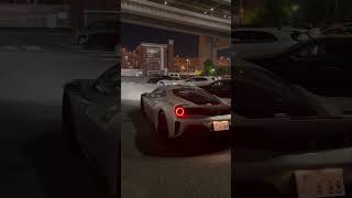 Ferrari 488 Pista moving slowly through Daikoku