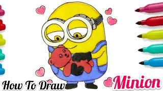 How To Draw Minion Bob / Despicable Me Minions Step by step drawing tutorial