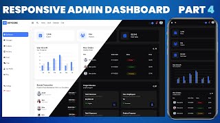 Responsive Admin Dashboard Using HTML CSS & JavaScript with Light & Dark Mode Part 4