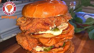 Popeyes NEW Chicken Sandwich - How to make Popeyes Spicy Chicken Sandwich | Let's Eat Cuisine