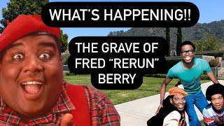 WHAT’S HAPPENING!! STAR FRED “RERUN” BERRY Visiting His Grave Forest Lawn Hollywood Hills Cemetery