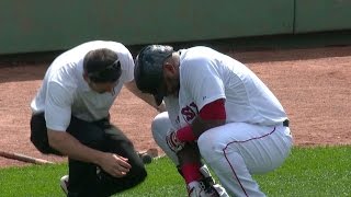 SEA@BOS: Sandoval shaken up on HBP, stays in the game