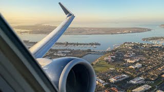 Delta 737-800 sunrise takeoff from SAN (San Diego)