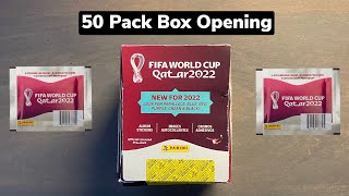 2022 Panini World Cup Qatar 50 Pack Sticker Box Opening - Blue and Red Parallels!