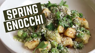 Parisian gnocchi recipe with pea and asparagus pesto