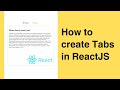 How to Build a Tabs Component with React | Function Component | Hooks