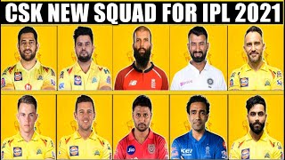 IPL 2021 - CSK Final Squad | Chennai Super Kings New Team VIVO IPL 2021 | IPL 2021 All Teams Squad