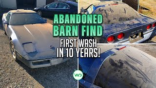 ABANDONED BARN FIND First Wash In 10 Years Corvette! Satisfying Car Detailing Exterior \u0026 Restoration