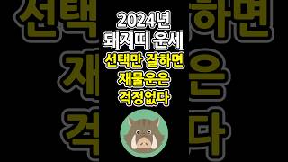 [2024년의 돼지띠운]  ‘선택과 집중’만 잘하면 왼쪽엔 행운이 오른쪽엔 천복이 들어온다?! #임진년돼지띠운세