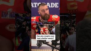 Travis Kelce says he and Taylor Swift are "on top of the world" #shorts