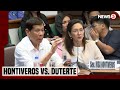 Sen. Hontiveros at ex-president Duterte, nagkainitan sa pagdinig sa Senado tungkol sa war on drugs