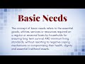 What Is The Definition Of (Basic Needs)?