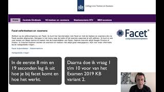 Digitaal examen VMBO KB (Kader) 2019 variant 2 vraag 1 - 10 met uitleg over Facet