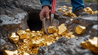 Gold Rush! Finding \u0026 Digging up for Gold Treasure worth million dollar, Gold Research,