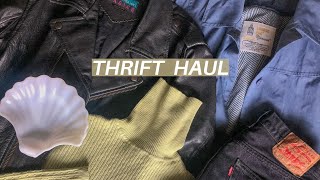 THRIFT HAUL + TRY-ON | I found my dream vintage leather jacket!