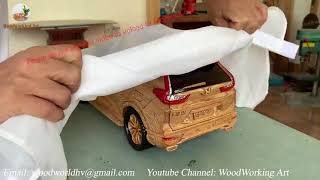 Wood Carving - HONDA CR V 2020-oodworking Art cut car and subscribe my channel 👇👇👇👇