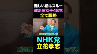 【衝撃的】政治家女子48党が使う意外な質問スルー術！｜立花孝志が明かすNHK党の戦略！