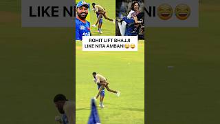 Watch Rohit Sharma Lifts Harbhajan Singh Like Nita Ambani 😂😂 #rohitsharma #msdhoni #viratkohli