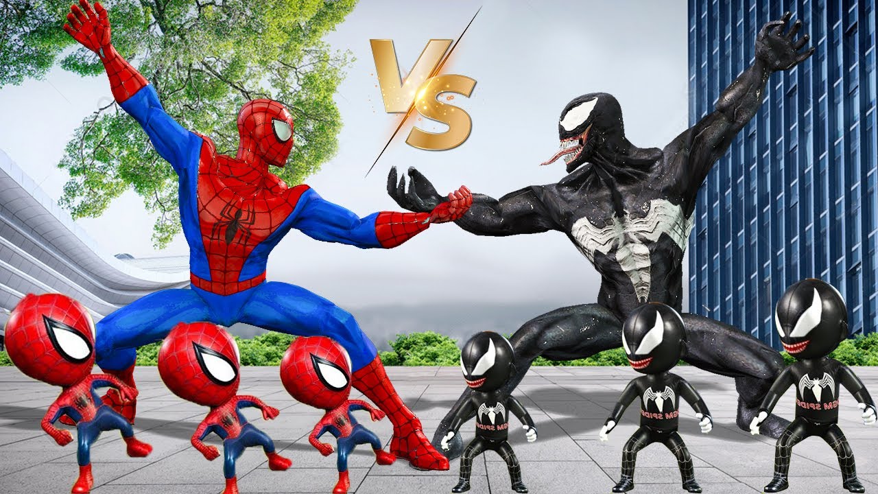 All Venom Family Vs Family Spiderman Rescue Kid Spider Man Super Hero