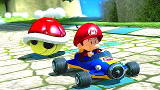 SUPER MARIO WORLD KART - BABY MARIO VS BOWSER VS LUIGI VS PEACH VS SHY GUY VS BOOM BOOM CAT