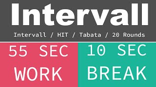 BEST SPORT INTERVAL TIMER - 55 sec Exercise / 10 sec Break / 20 Rounds / GYM TABATA HIT - TIMER