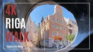 【4K】 Latvia Riga Walk - UNESCO Old Town Main Streets with City Sounds