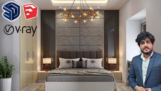 Bedroom in SketchUp With V-Ray || Join for Live Training