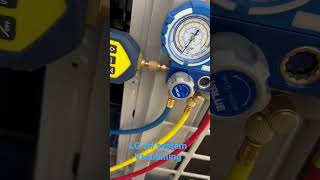 Vacuum pump connection with digital micron Guage for LG VRF system #shorts #4k #dubai