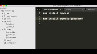 In 4 minutes - Express, node.js with handlebars