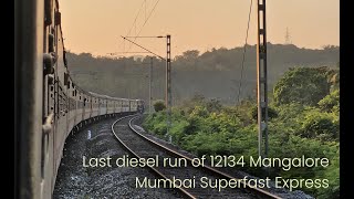 12134 Mangalore Mumbai Express train journey - last diesel run - part 1