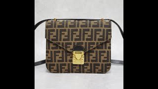 FENDI フェンディ ズッカ柄 ロックショルダーバッグ