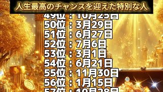 【人生最高のチャンスを迎えた特別な人】誕生日ランキングTOP100 誕生日占い