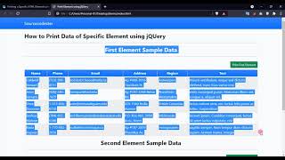 Printing a Specific HTML Element using jQuery Tutorial