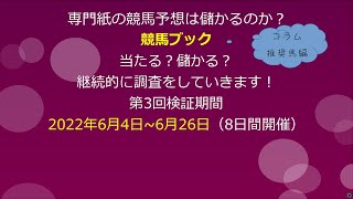 【競馬検証】第3回競馬ブックコラム検証編