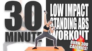 30 Minute Low Impact Standing Abs Workout 🔥Burn 300 Calories! 🔥Sydney Cummings