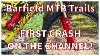 Vintage GARY FISHER Sugar1 SAAB TEAM ISSUE on Barfield MTB Trails / First CRASH on the channel!