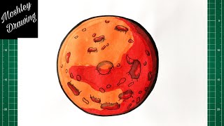 How to Draw Planet Mars Step by Step