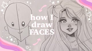 🌸 How I Draw Faces 🌸 // easy tutorial [my art style]