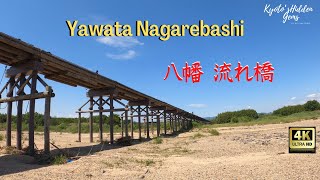 【4K】The longest wooden bridge in Japan. Yawata Nagarebashi bridge  日本最長の木造橋 八幡流れ橋