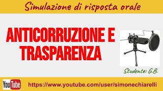 Auto-orale: Anticorruzione e trasparenza (1/4/2022)