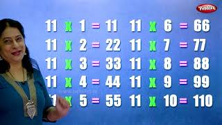 Table of 11 in English | 11 Table | Multiplication Tables English | Learning Video | Pebbles Rhymes