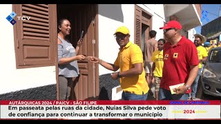 Em passeata pelas ruas, Nuías Silva pede voto de confiança para continuar a transformar São Filipe