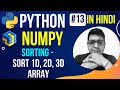 NumPy Sorting Array || Sort() 1D, 2D, 3D Array || Complete Python Numpy Tutorial in Hindi #13