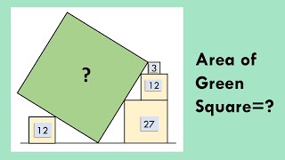 Find the area of the green square or green toppled square